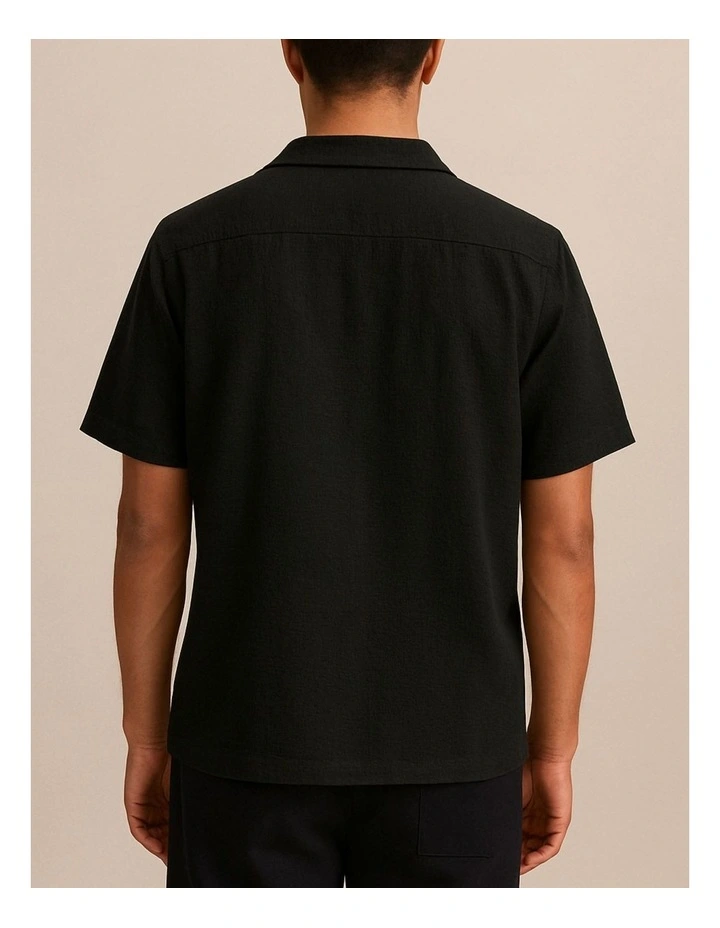 Jordia Structure Resort Shirt in Black image 2