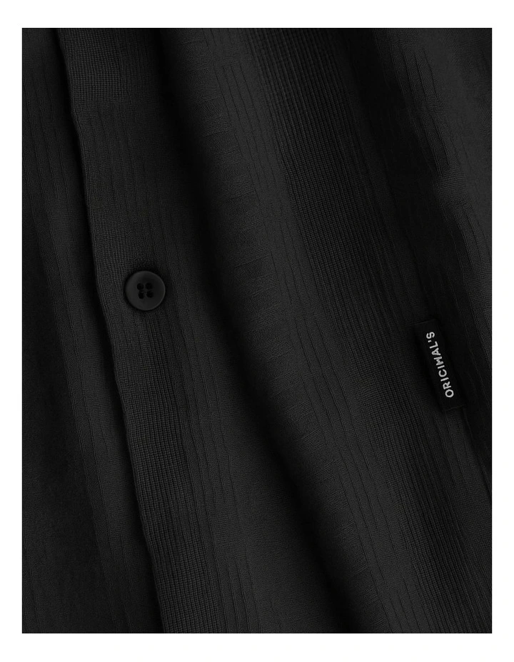 Jordia Structure Resort Shirt in Black image 3