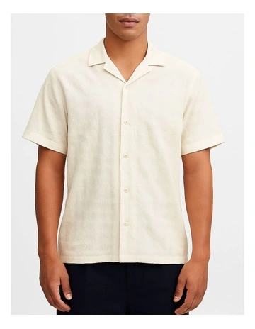 Jordia Structure Resort Shirt in Cloud Dancer