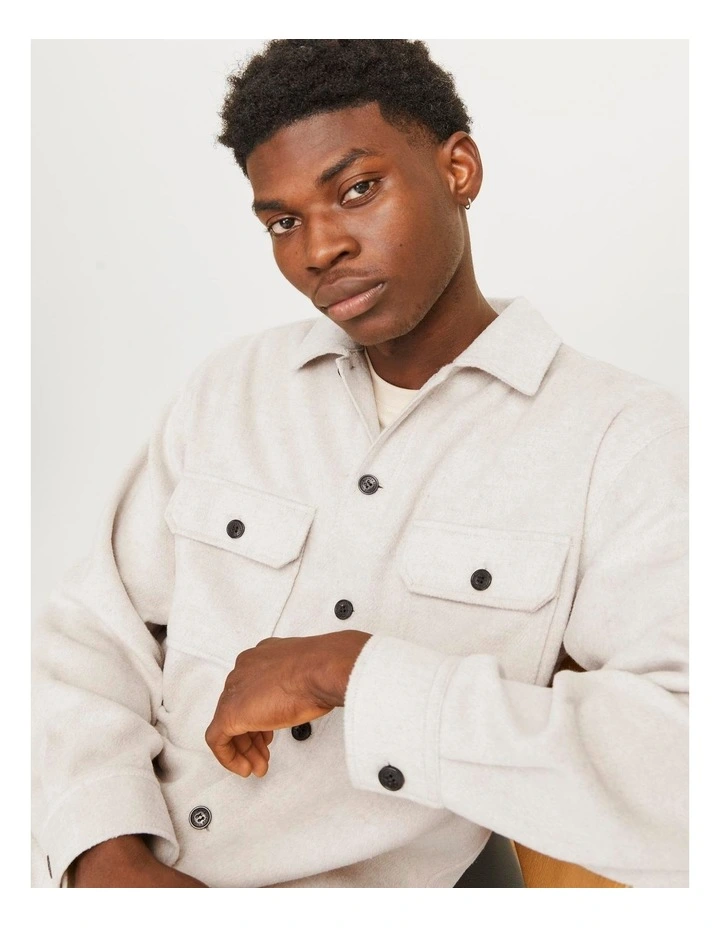 Bradley Ollie Overshirt in White image 2