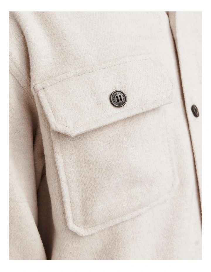 Bradley Ollie Overshirt in White image 5