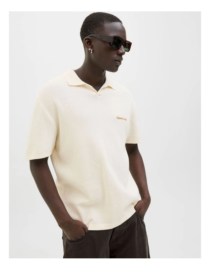 Jornorrebro Light Knit Polo in Sea Salt image 2
