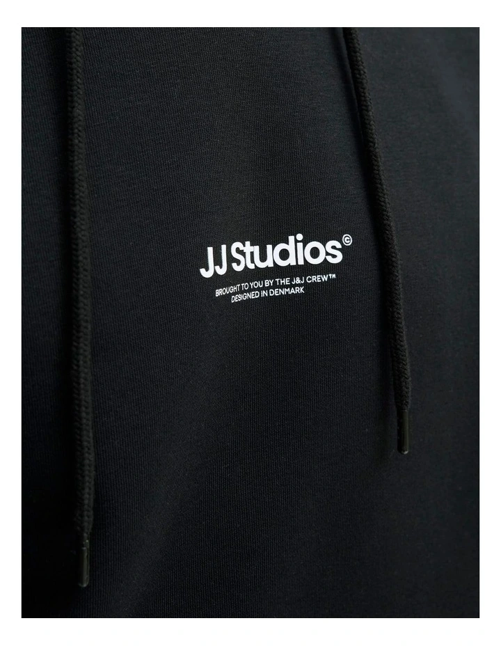 Soho Branded Hoodie in Black image 2