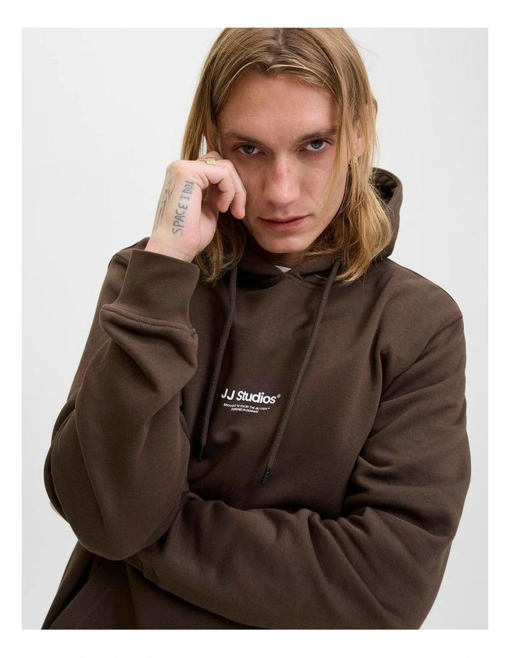Soho Sweat Hoodie in Brown image 2