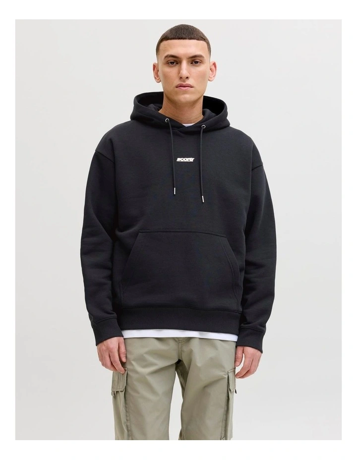 Club Backprint Sweat Hoodie in Black image 1