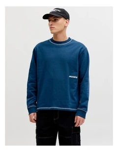 Club Stitch Sweat Crew Neck in Blue