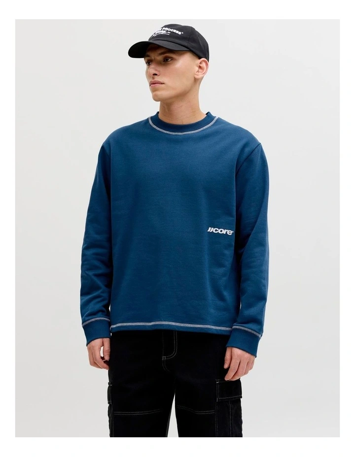 Club Stitch Sweat Crew Neck in Blue image 1