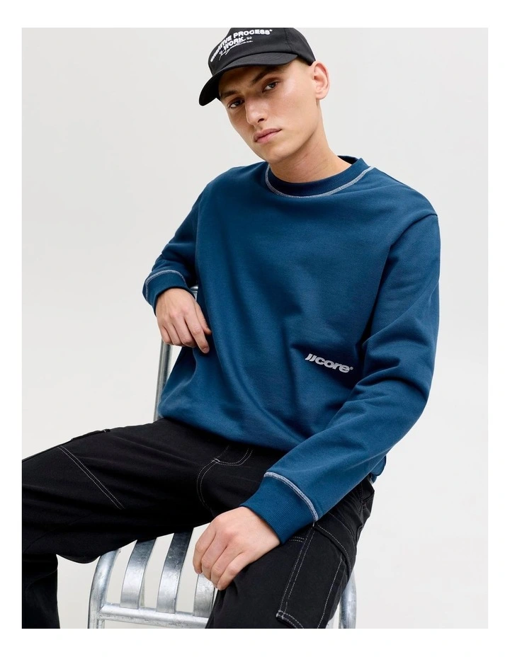 Club Stitch Sweat Crew Neck in Blue image 2