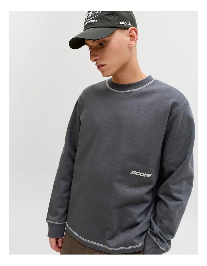 Club Stitch Sweat Crew Neck in Black image 2
