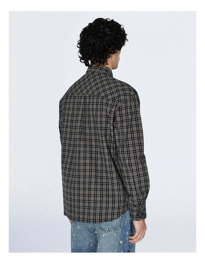 Wes Long Sleeve Shirt in Black Summer Check image 2