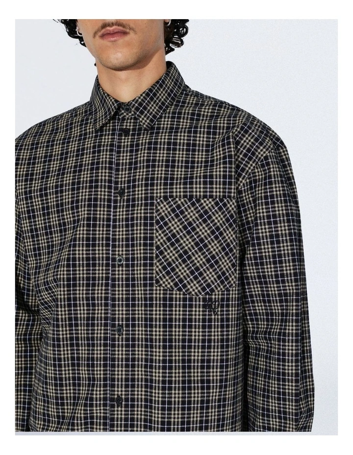 Wes Long Sleeve Shirt in Black Summer Check image 4