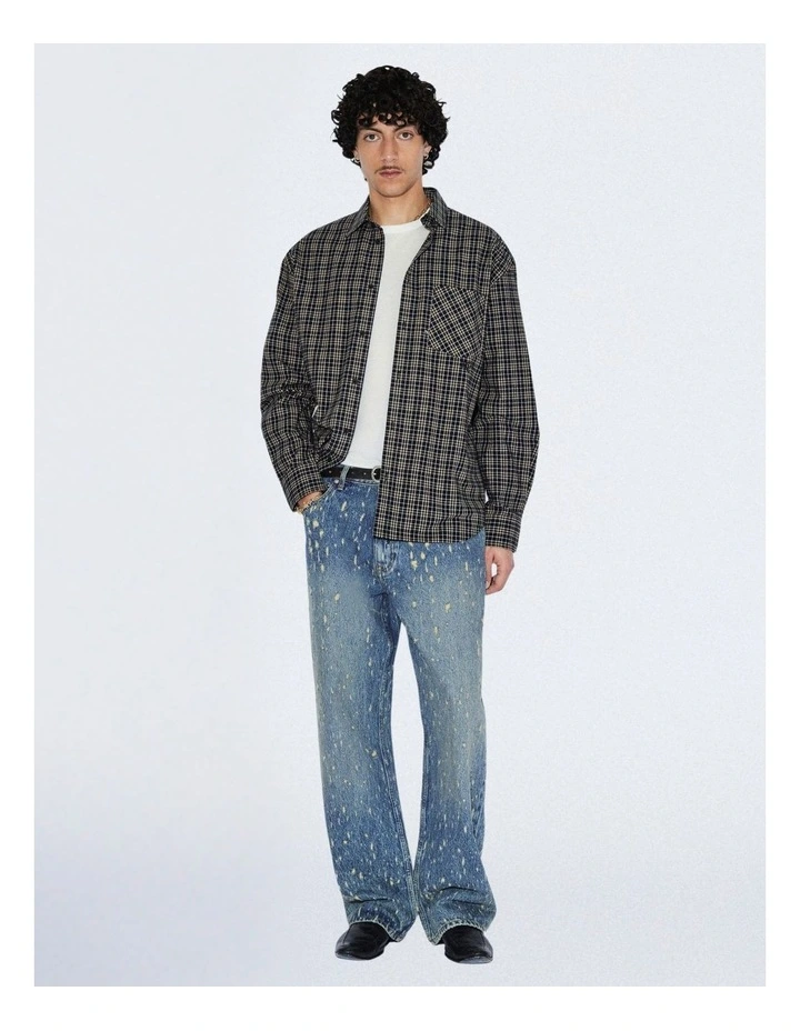 Wes Long Sleeve Shirt in Black Summer Check image 6