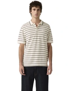 Original Polo Shirt in Teddy Stripe Egret