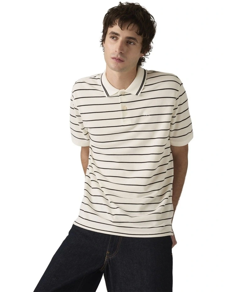 Original Polo Shirt in Teddy Stripe Egret image 4