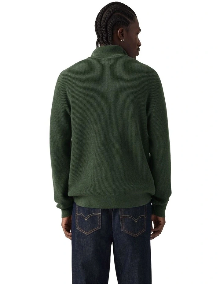 Housemark Quarter Zip Sweater in Heather Green image 2