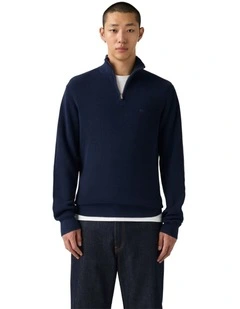 Housemark Quarter Zip Sweater in Naval Academy