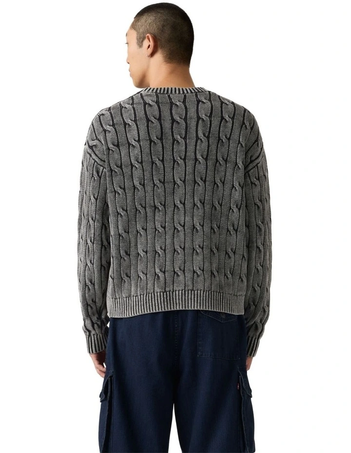 Carmel Cable Crew Neck Sweater in Phantom image 2