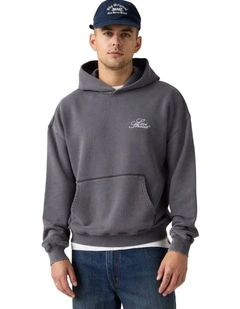 Two Horse Cropped Hoodie in Dark Phantom