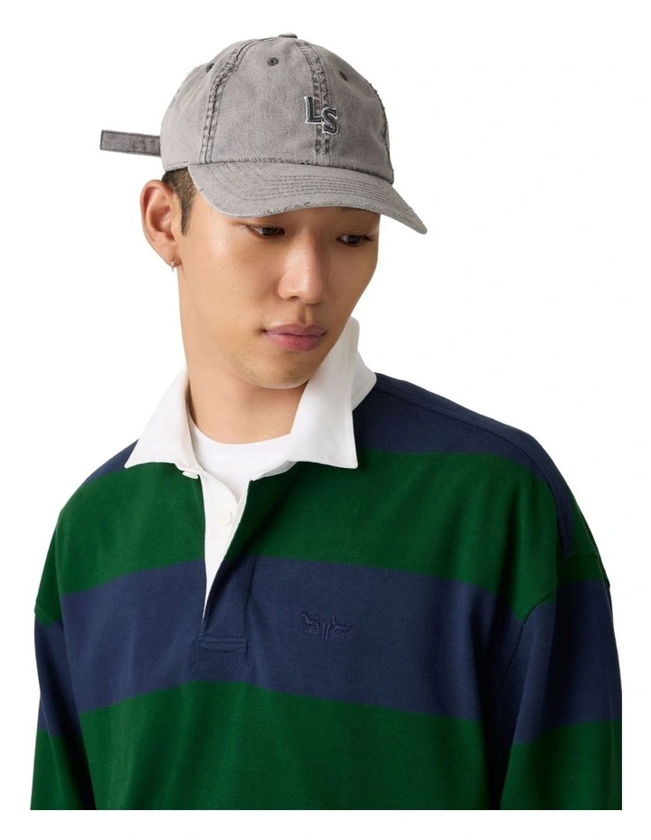 Hudson Boxy Rugby Shirt in Ronan Stripe Navy Blazer image 3