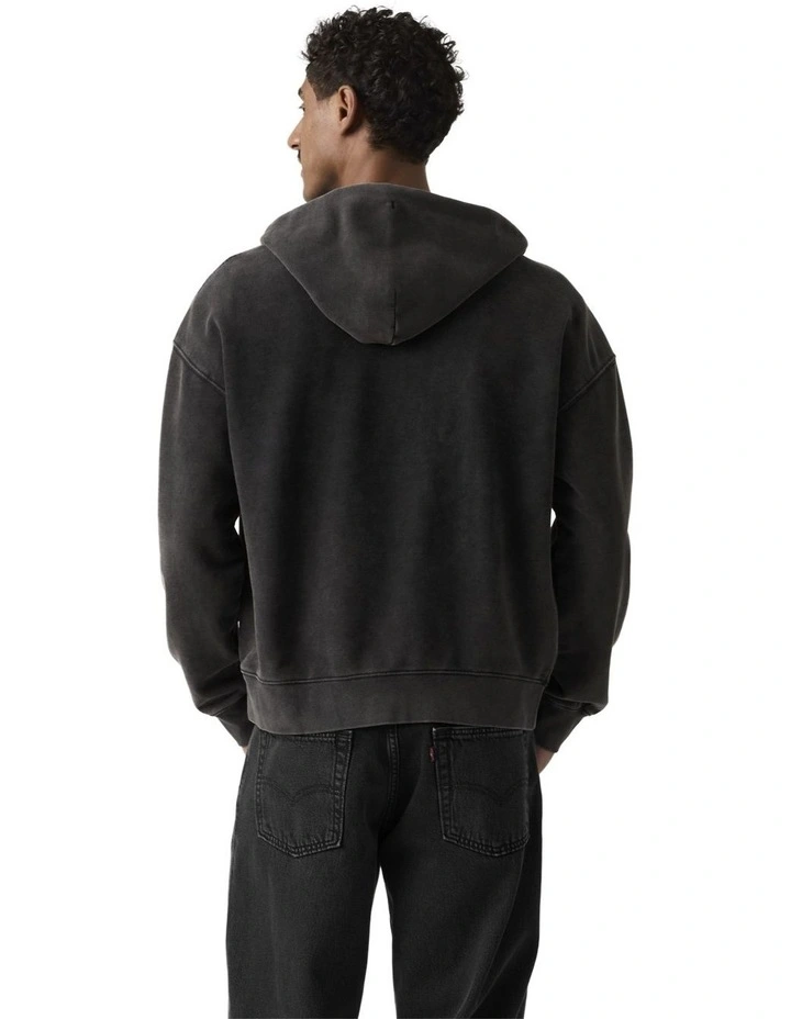 Hayes Boxy Full-Zip Sweatshirt in Jet Black image 2