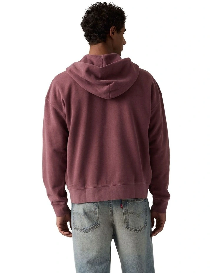 Hayes Boxy Full-Zip Sweatshirt in Post-Grunge Roan Rouge image 2