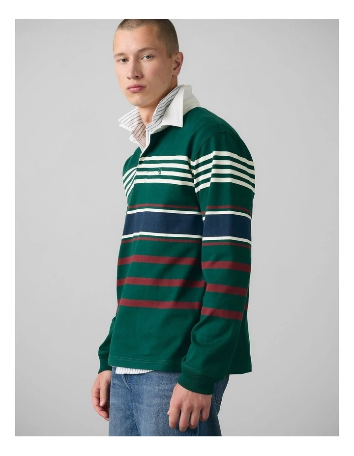 Union Rugby Shirt in Amos Stripe Ponderosa Pine image 3