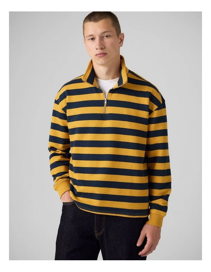 Cameron Quarter-Zip in Pollard Stripe Navy Blazer image 1