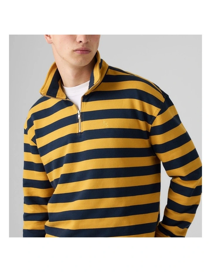 Cameron Quarter-Zip in Pollard Stripe Navy Blazer image 3