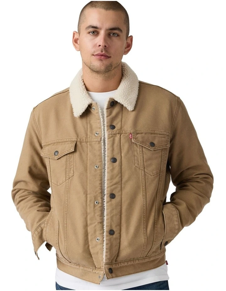 Type III Sherpa Trucker Jacket in Ermine image 1