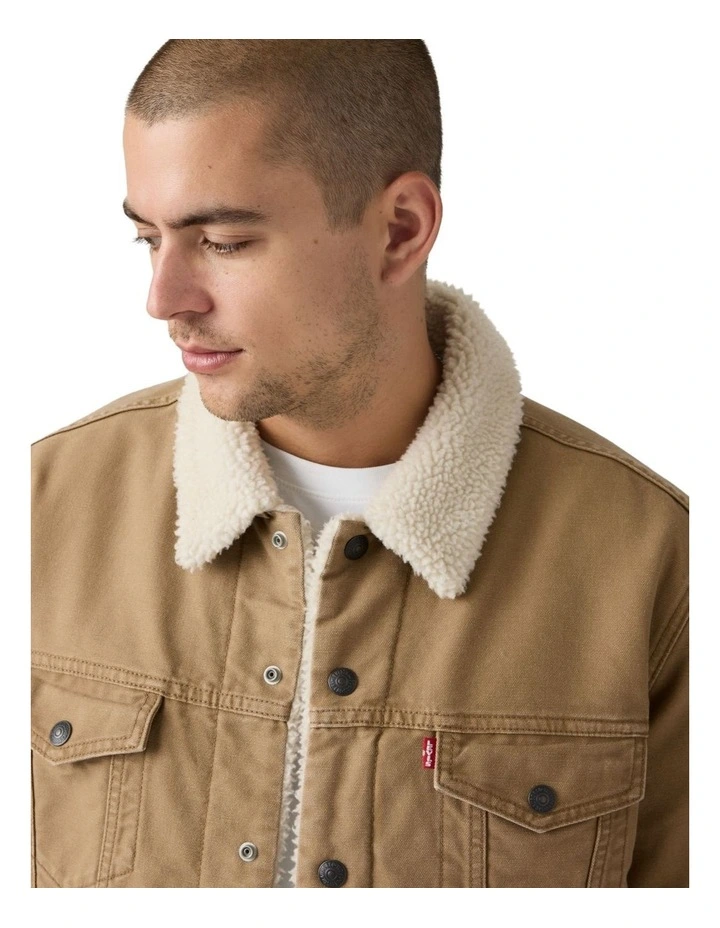 Type III Sherpa Trucker Jacket in Ermine image 2