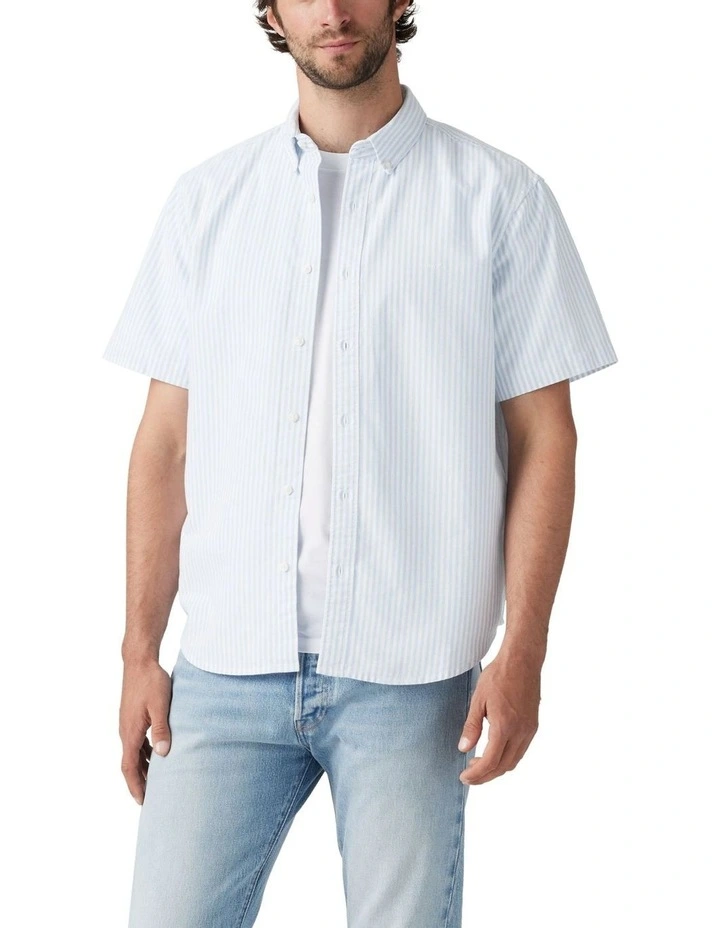 Short-Sleeve Authentic Button-Down in Blue image 1