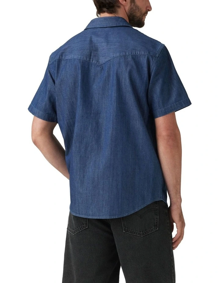 Short-Sleeve Relaxed Fit Western Shirt in Olsen image 2