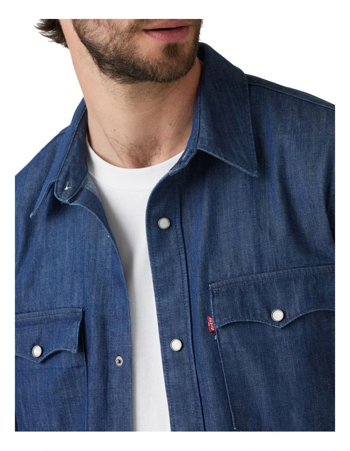 Short-Sleeve Relaxed Fit Western Shirt in Olsen image 4