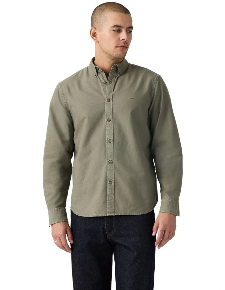 Authentic Button-Down Shirt in Mulled Basil image 1