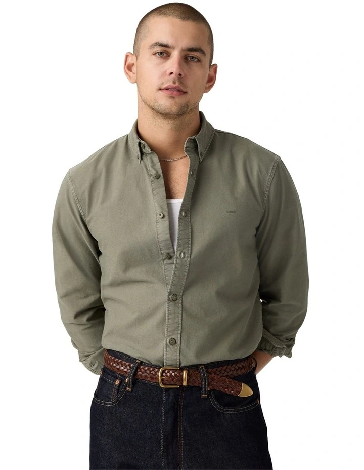 Authentic Button-Down Shirt in Mulled Basil image 4