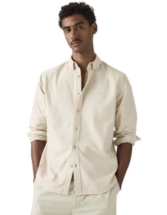 Authentic Button-Down Shirt in Pumice Stone