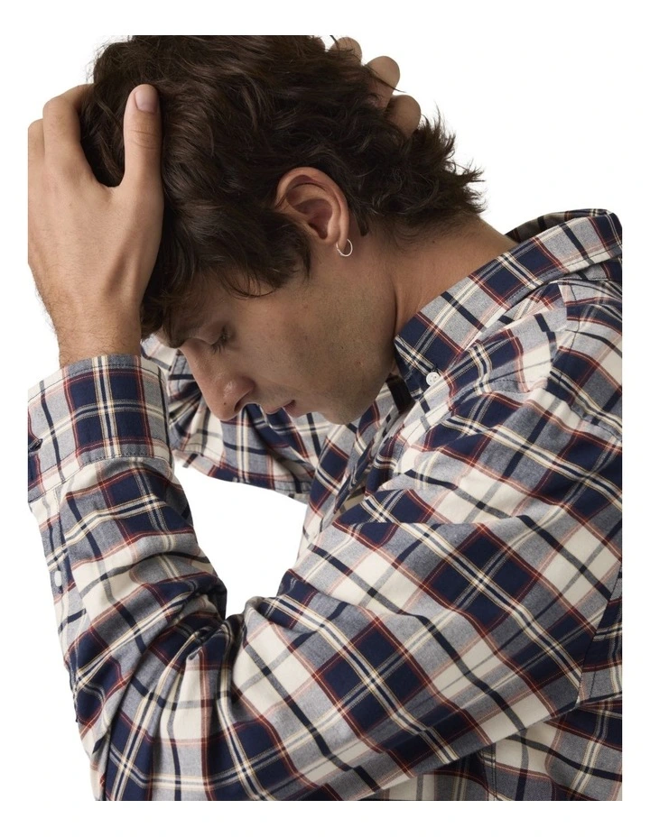 Authentic Button-Down Shirt in Atila Plaid Dress Blues image 4