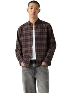 Authentic Button Down Shirt in Chocolate Garment Dye