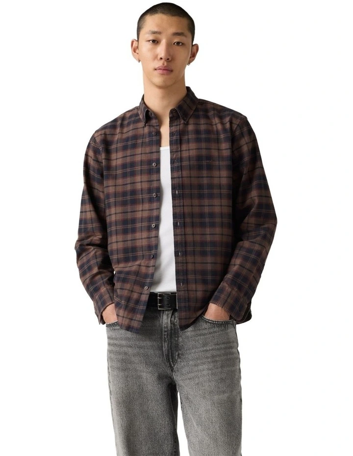 Authentic Button Down Shirt in Chocolate Garment Dye image 1