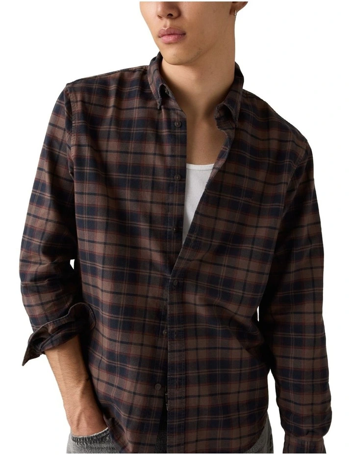 Authentic Button Down Shirt in Chocolate Garment Dye image 4