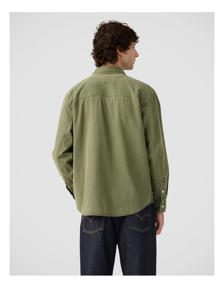 Men's Mariposa Worker Shirt in Nabali Olive Wash image 2
