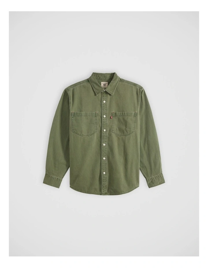 Men's Mariposa Worker Shirt in Nabali Olive Wash image 5