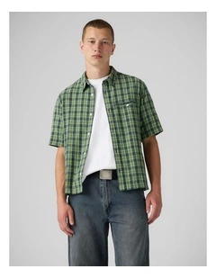 Zandt Boxy Shirt in Xavier Plaid Shale Green
