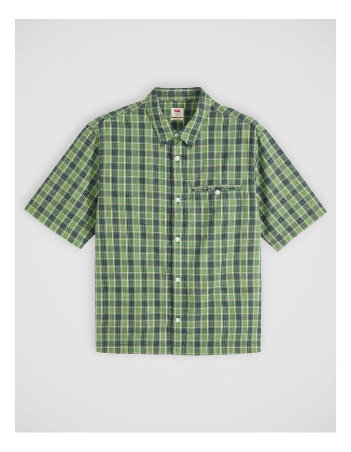 Zandt Boxy Shirt in Xavier Plaid Shale Green image 4