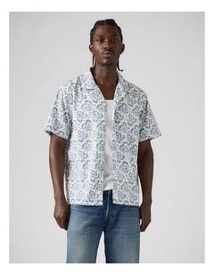 Sunset Camp Standard Fit Shirt in Micah Abstract Floral Moonlight Blue