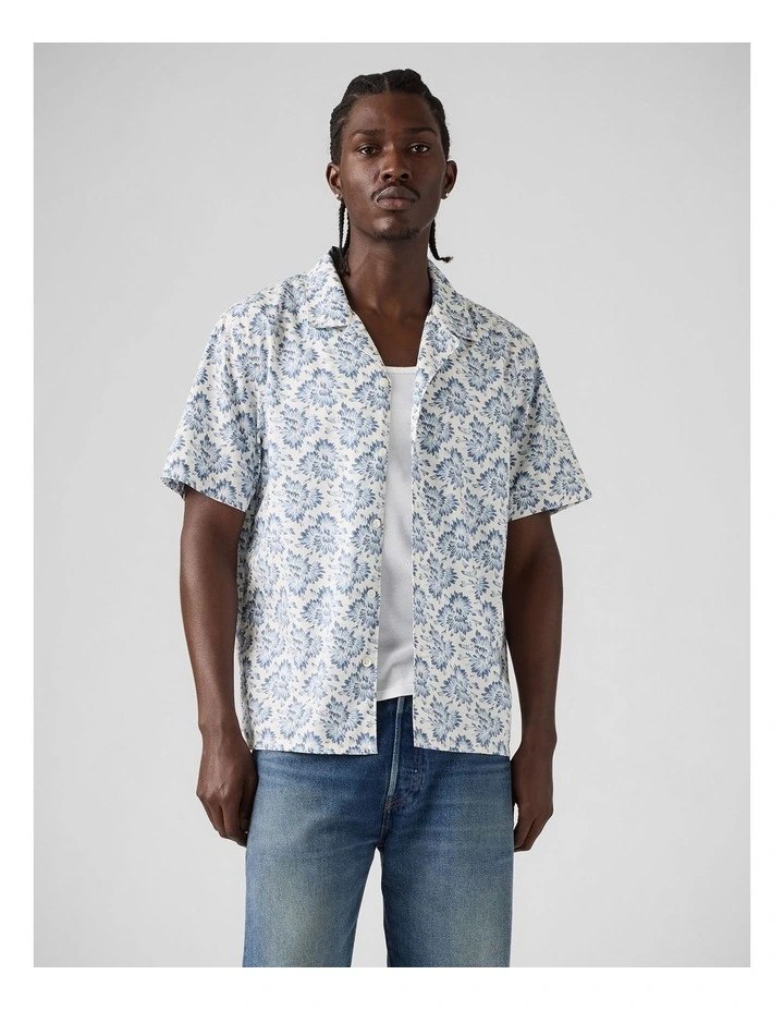 Sunset Camp Standard Fit Shirt in Micah Abstract Floral Moonlight Blue image 1