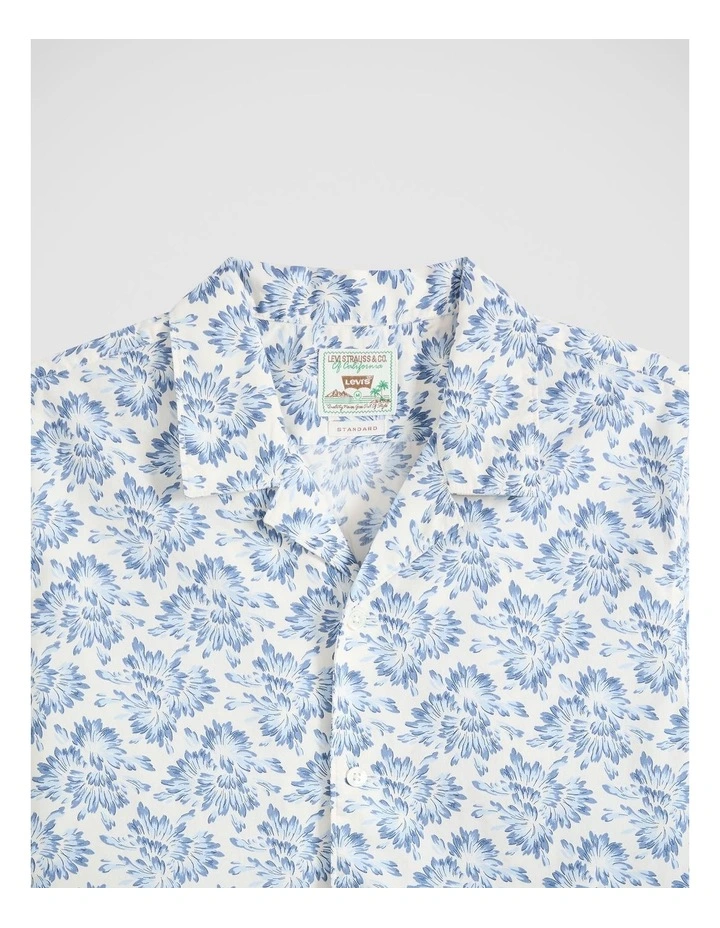 Sunset Camp Standard Fit Shirt in Micah Abstract Floral Moonlight Blue image 4