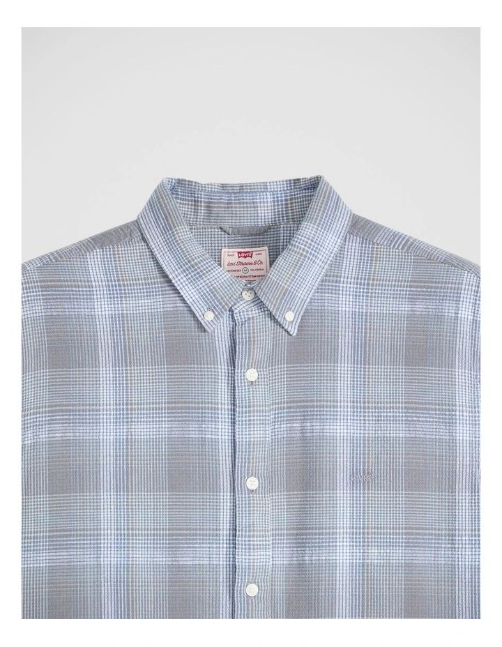 Short-Sleeve Authentic Button-Down Shirt in Bennett Plaid Moonlight Blue image 4