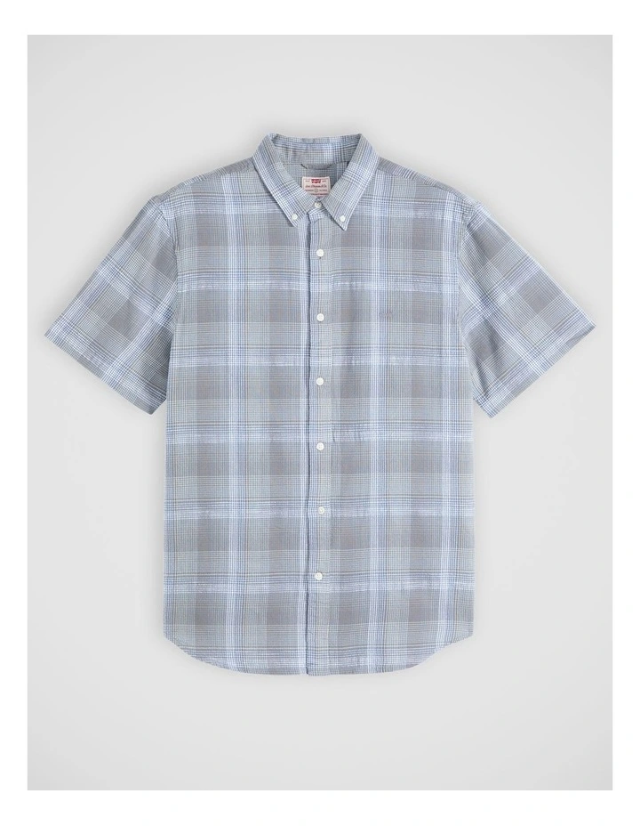 Short-Sleeve Authentic Button-Down Shirt in Bennett Plaid Moonlight Blue image 5
