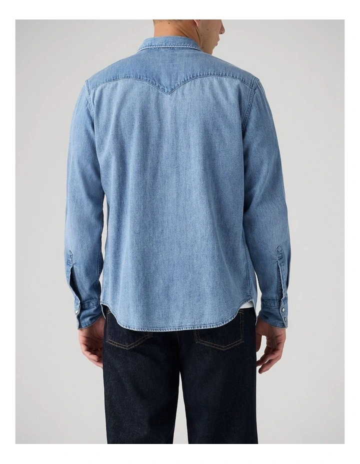 Barstow Standard Fit Western Shirt in Blue Sky Mountain Light image 2